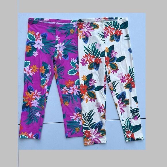 Old Navy Printed Cropped Leggings Capri for Girls size 10-12 - Picture 1 of 4